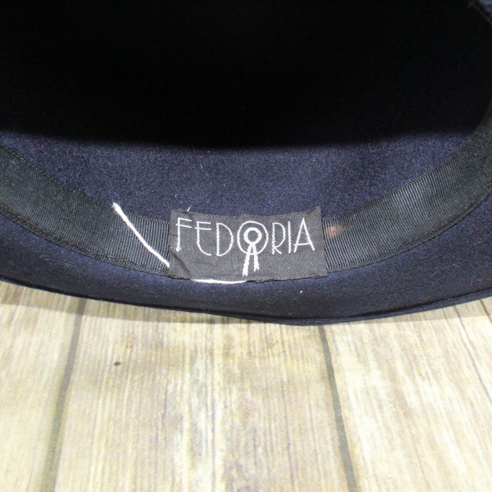 Fedoria by BOLLMAN Blue 100% Wool Felt Fedora Hat - Picture 8 of 10